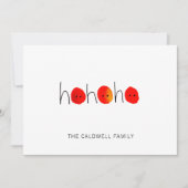 Schattige Rood & Zwart Ho Ho Ho Handgeschilderd Ke Feestdagenkaart (Voorkant)