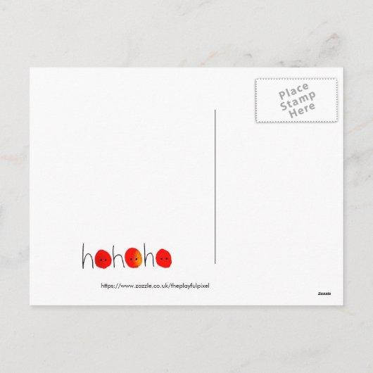 Schattige Rood & Zwart Ho Ho Ho Handgeschilderd Ke Feestdagenkaart (Achterkant)