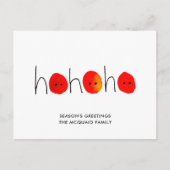 Schattige Rood & Zwart Ho Ho Ho Handgeschilderd Ke Feestdagenkaart (Voorkant)