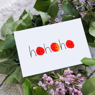 Schattige Rood & Zwart Ho Ho Ho Handgeschilderd Ke Feestdagenkaart