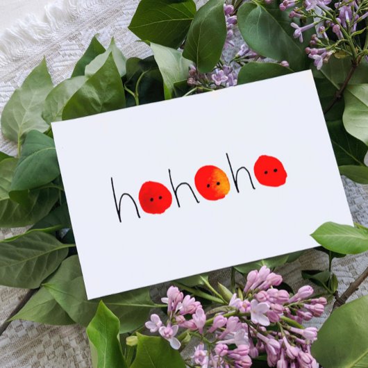 Schattige Rood & Zwart Ho Ho Ho Handgeschilderd Ke Feestdagenkaart