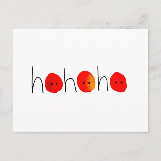 Schattige Rood & Zwart Ho Ho Ho Handgeschilderd Ke Feestdagenkaart (Voorkant)