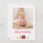 Schattige Rood Zwart Onze kleine lieveheersbeestje Kaart (Achterkant)