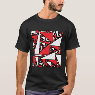 Schattige Rood Zwart Wit Driehoek Collage T-shirt