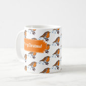 Schattige Roodborst Kerstmis! Patroon Koffiemok (Voorkant links)