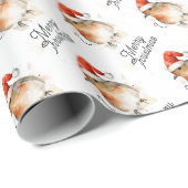 Schattige Roodborst Kerstmis Wilde Natuur Cadeaupapier (Rol Hoek)