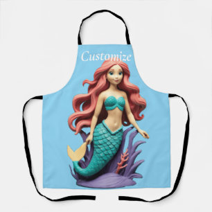 Schattige roodharige zeemeermin Thunder_Cove Schort