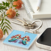 Schattige roodharige zeemeermin Thunder_Cove Sleutelhanger (Voorkant Rechts)