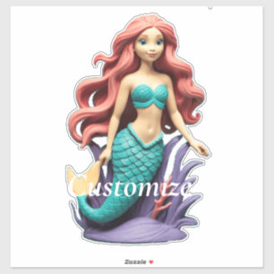 Schattige roodharige zeemeermin Thunder_Cove Sticker