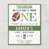 Schattige Rookie Football Budget 1e Verjaardag Uit (Voorkant)