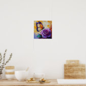 Schattige Roos Botanische Bloemige Warme Interieur Poster (Keuken)