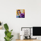 Schattige Roos Botanische Bloemige Warme Interieur Poster (Thuiskantoor)