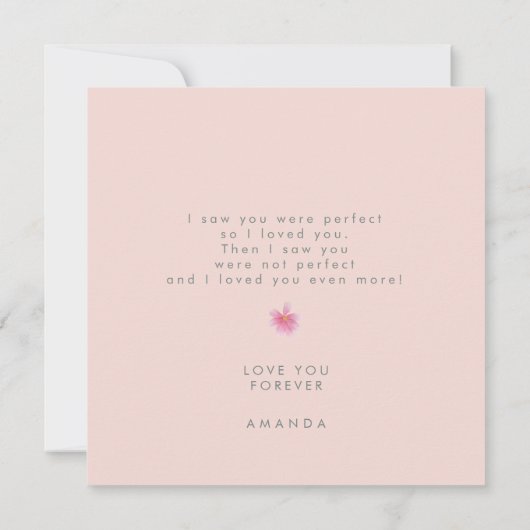 Schattige Roos Elegante Chic valentijns kaart (Achterkant)