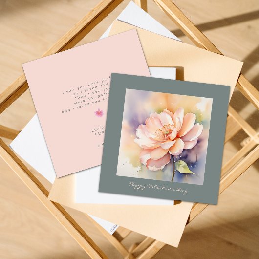 Schattige Roos Elegante Chic valentijns kaart