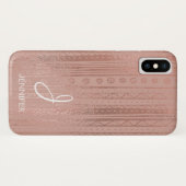 Schattige Roos Gold Foil Boho Tribal Pattern Monog Case-Mate iPhone Case (Achterkant (horizontaal))