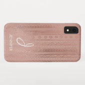 Schattige Roos Gold Foil Boho Tribal Pattern Monog Case-Mate iPhone Case (Achterkant (horizontaal))