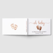 Schattige Roos Gold Folie Baby Meisje Douche Gastenboek (Volledig)