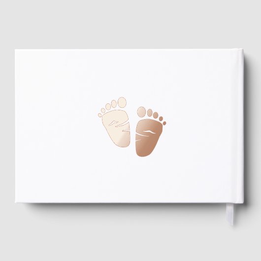 Schattige Roos Gold Folie Baby Meisje Douche Gastenboek (Achterkant)