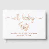 Schattige Roos Gold Folie Baby Meisje Douche Gastenboek (Voorkant)