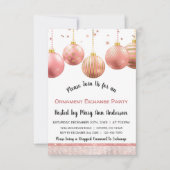 Schattige Roos Gold Sparkle Ornament Exchange Part Kaart (Voorkant)