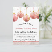 Schattige Roos Gold Sparkle Ornament Exchange Part Kaart (Staand voorkant)