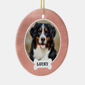 Schattige Roos Goud Geborsteld Metaal Naam Huisdie Keramisch Ornament (Rechts)