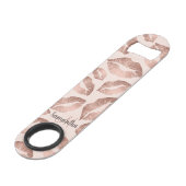 Schattige roos gouden lippen kus blush roze girly  speed flessenopener (Voorkant Gekanteld)