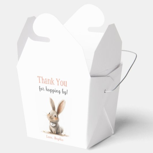 Schattige Roos Kinder Bunny Verjaardag Dank u Bedankdoosjes (Geopend)