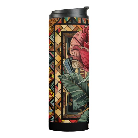 Schattige Roos Latte Thermische Tumbler Thermosbeker (Gedraaid links)