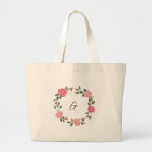 Schattige Roos Monogram Bruidsmeisjes Grote Tote Bag (Voorkant)