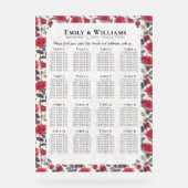 Schattige Roos Thema Wedding Zitting Grafiek Acryl Bord (Voorkant)