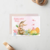 schattige  rooster met een mooi rooster notitiekaartje (Voorkant / Achterkant in situ)