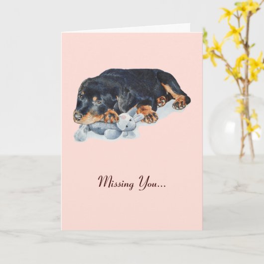 schattige rottweiler die je mist kaart (Gele Bloem)