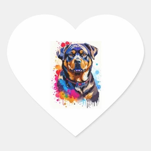 Schattige Rottweiler Hart Sticker (Voorkant)