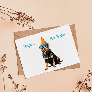 Schattige Rottweiler Hond Verjaardag Kaart