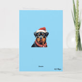 Schattige Rottweiler Kerst Feestdagen Kaart (Achterkant)