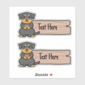 Schattige Rottweiler-label Sticker (Vel)