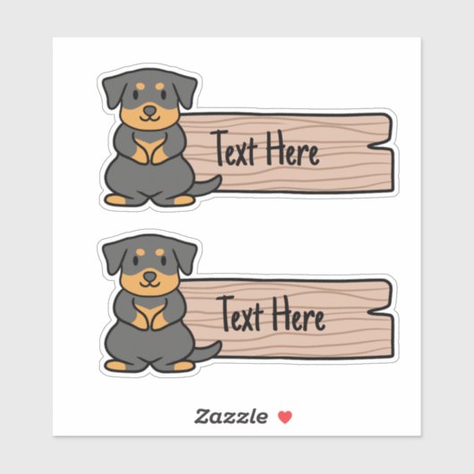Schattige Rottweiler-label Sticker (Vel)