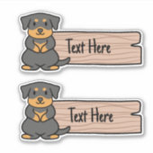 Schattige Rottweiler-label Sticker (Voorkant)