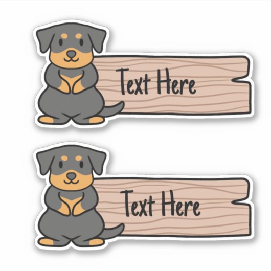 Schattige Rottweiler-label Sticker (Voorkant)