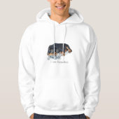 schattige rottweiler met een grijze teddybeer hoodie (Voorkant)