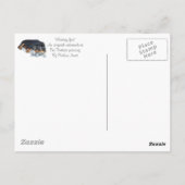 schattige rottweiler puppy dog snuffelend teddybee briefkaart (Achterkant)