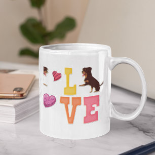 Schattige Rottweilers met Valentijnsdag cadeau voo Koffiemok