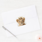 Schattige Royal Dress Up King Lion Sticker (Envelop)