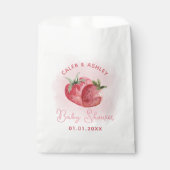 Schattige roze aardbei Baby shower Bedankzakje (Voorkant)