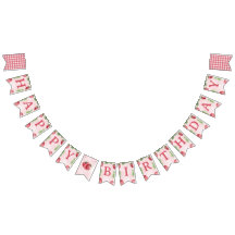 Schattige roze aardbei Happy Birthday