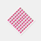 Schattige Roze Aardbeienpatroon Verjaardagsfeestje Servet (Hoek)