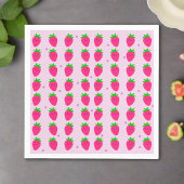 Schattige Roze Aardbeienpatroon Verjaardagsfeestje Servet
