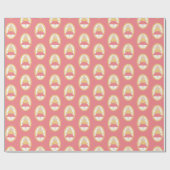 Schattige Roze Aardse Tonen Vrolijke Kerstboom Cadeaupapier (Vlak)