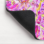 Schattige roze abstracte bloemen muismat (Hoek)